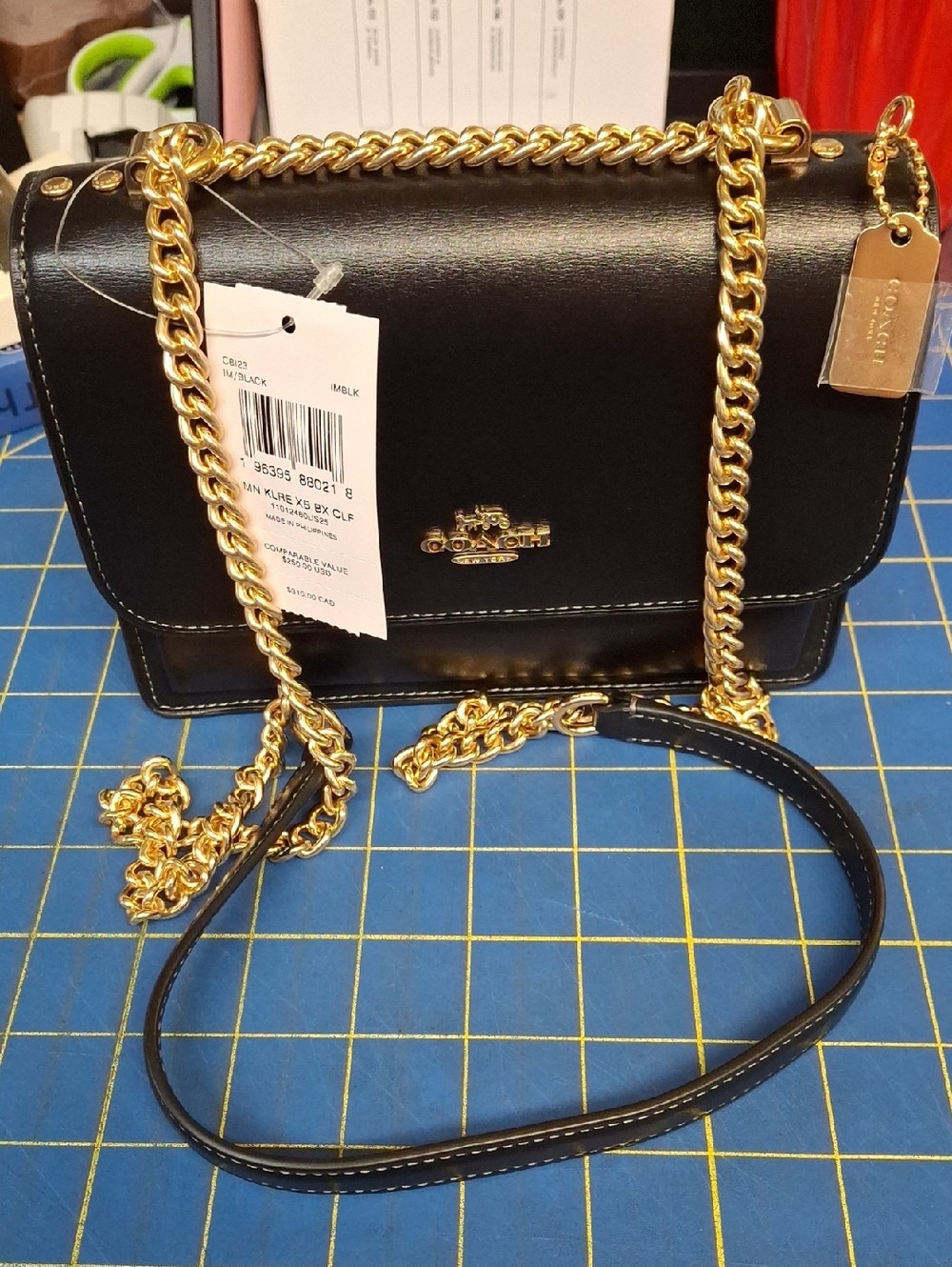 Coach Mini Klare Crossbody handbag chain strap gold-tone Hardware NWT - Picture 6 of 10